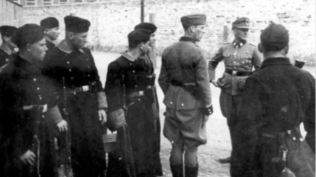 SS-Gruppenfuhrer Jürgen Stroop instructing Ukrainian auxiliary police